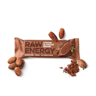 RAW ENERGY ovocná tyčinka s kakaem a kakaovými boby, 50g